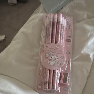 NWT Pink Kids My Melody Pencil Set with sharpener